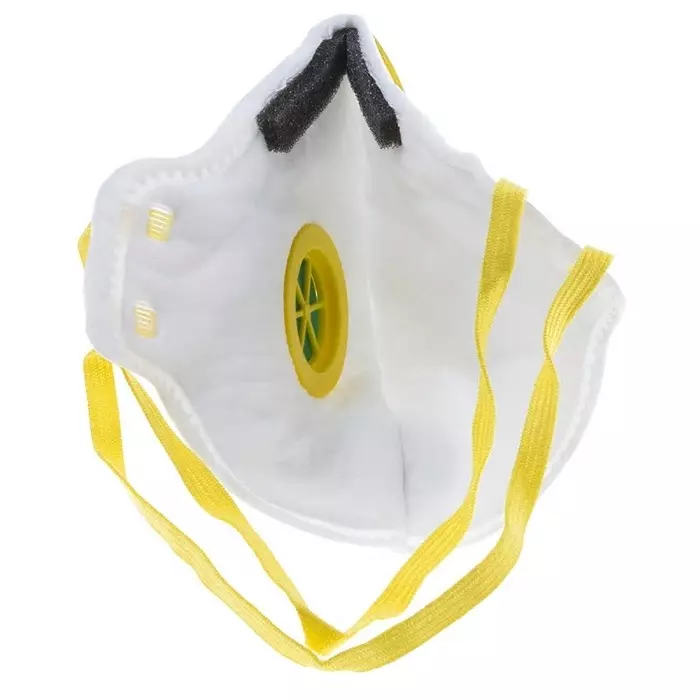 RS PRO Disposable Face Mask for General Purpose Protection, FFP1, Valved, Fold Flat, 20 (InnerBox), 600 (Outer Carton) Model No 9185822 (Pack of 20)
