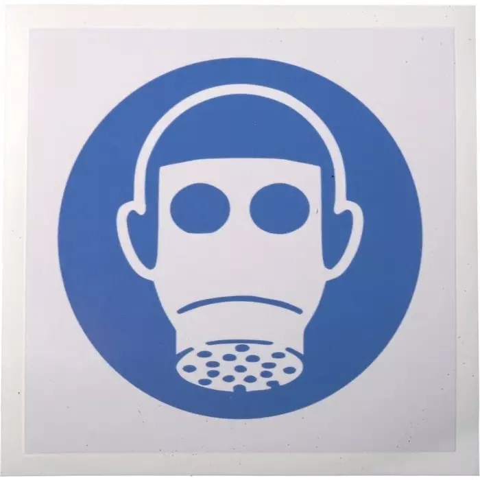 RS PRO Vinyl Mandatory Respiratory Protection Sign With Pictogram Only Text Model No 8134482