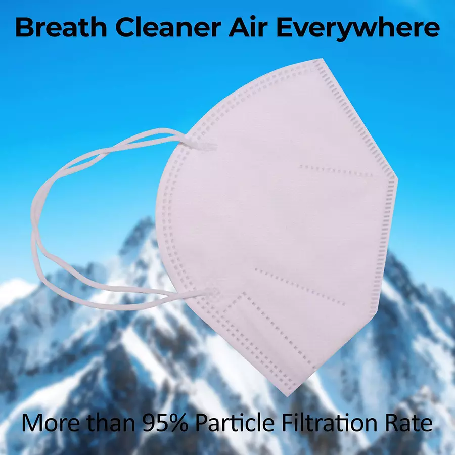 Thump N95 5 Layer Disposable Face Mask with Nose Pin White TH5025 (Pack of 2 Pcs)