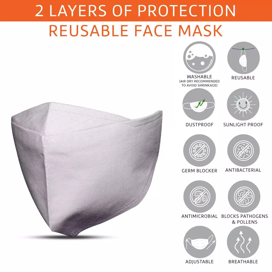 Oriley ORURM28 Multilayer Unisex Reusable Face Mask (Pack of 6 Pcs)