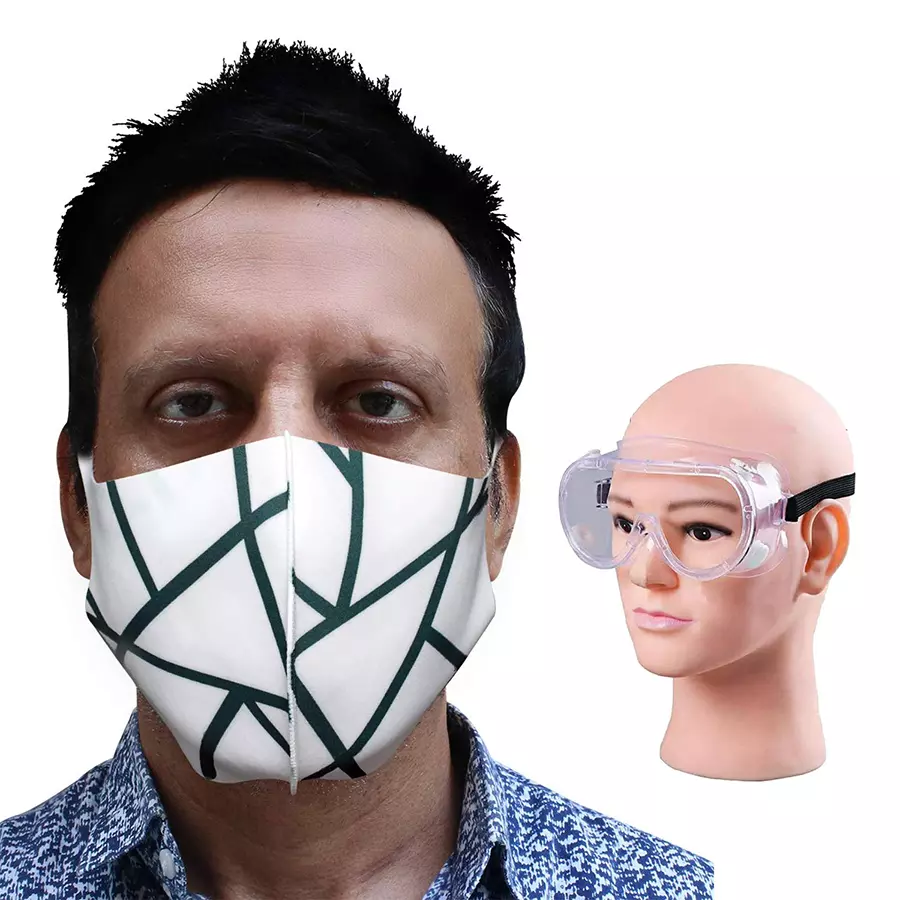 Buy ORILEY GC002332 Universal Unisex Goggle & Reusable Face Mask White