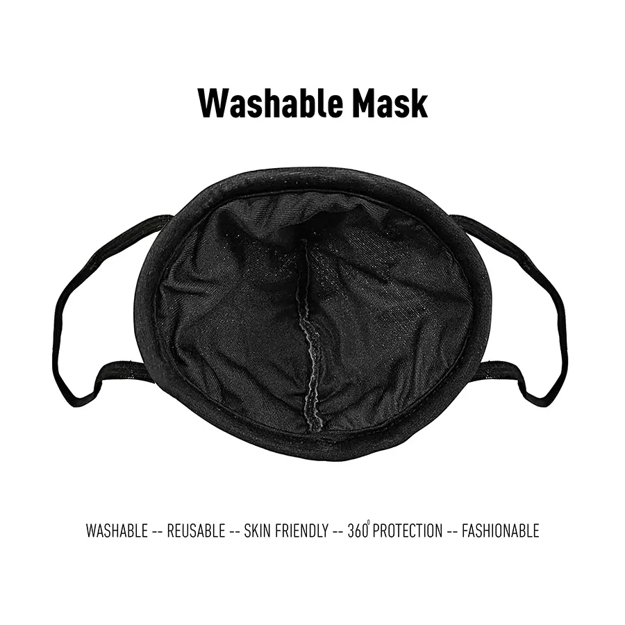 Ubon M-85-2 3 Layer Cotton Reusable Face Mask Black (Pack of 2 Pcs)