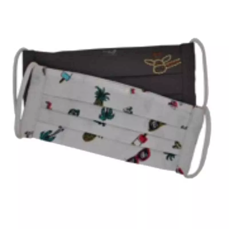 Ivillage Medium Cotton Beach Print & Light Brown Fabric Facemask for Kids Mask02S_Set5, Pack of 1000