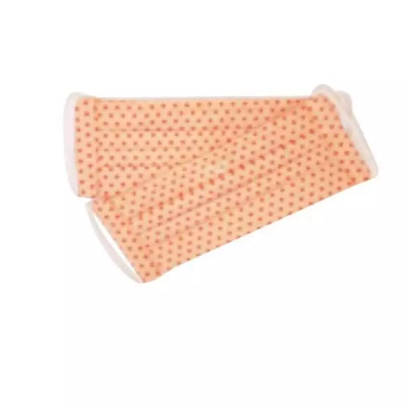 Ivillage Small Cotton Fabric Peach with Polka Dots Face Mask for Kids Mask01S_Printed3 (Pack of 50)