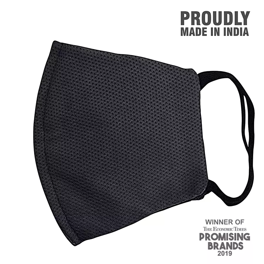 Ubon M-100-6 3 Layer Cotton Reusable Face Mask Black (Pack of 10 Pcs)