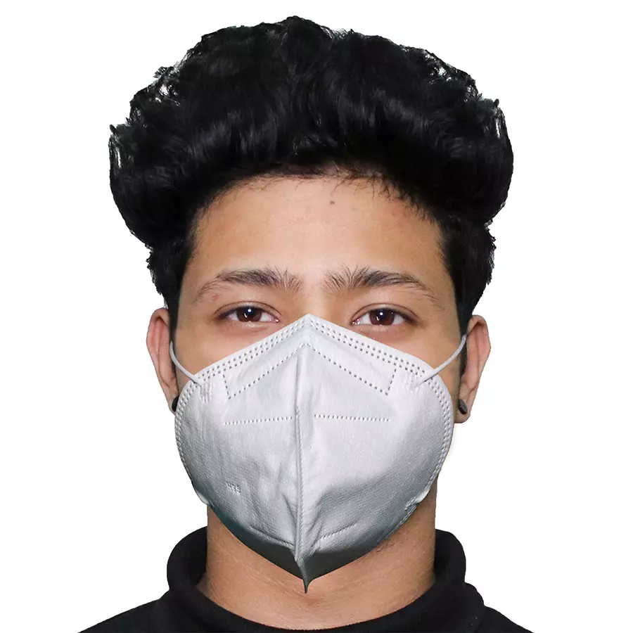 Pivalo N95 5 Layer Disposable Face Mask with Nose Pin White PV5025 (Pack of 2 Pcs)