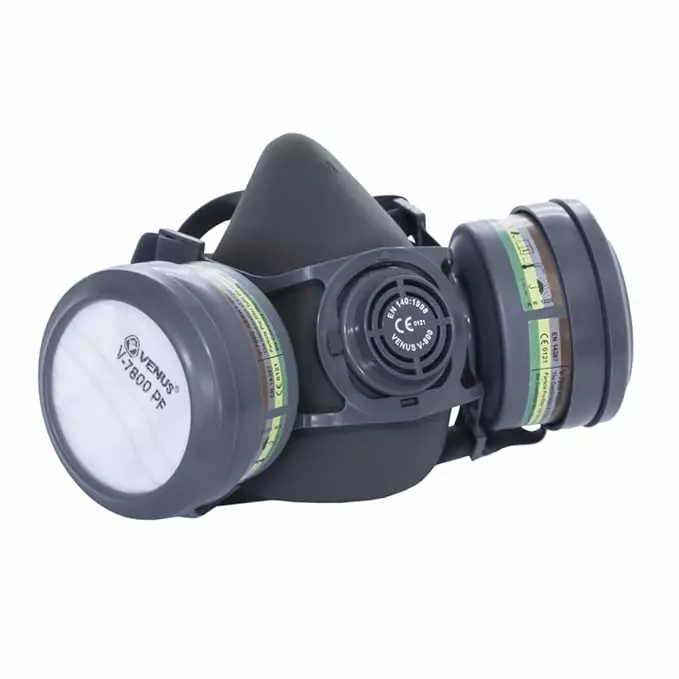 Venus V 800+7800 Dual Half Grey Mask with Rubber ABEK Cartridge