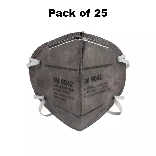 3M Universal Fit Nose Mask Cup-Shaped Small Size Grey Non-Woven for Dust Pollution Protection Use, 9042 (Pack of 25 Pcs)