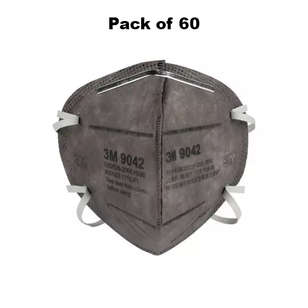 3M Universal Fit Nose Mask Cup-Shaped Small Size Grey Non-Woven for Dust Pollution Protection Use, 9042 (Pack of 60 Pcs)