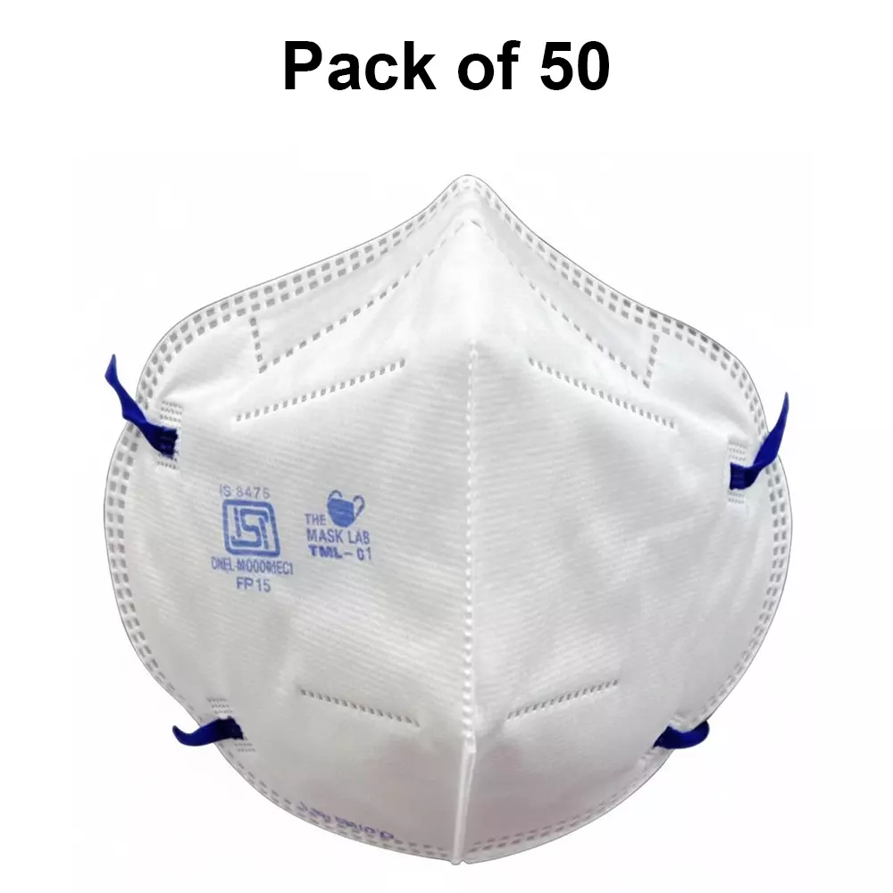 The Mask Lab Face Mask C Shape Polypropylene Head Loop White for Industrial Safety & Medical Purpose, TML-01 50 Pcs