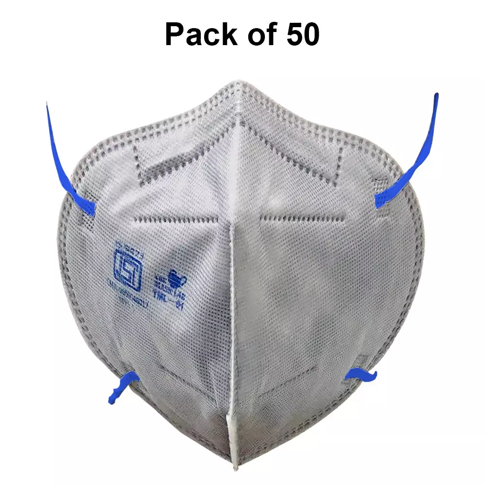 The Mask Lab Face Mask C Shape Polypropylene Head Loop Grey for Industrial Safety & Medical Purpose, TML-01 50 Pcs
