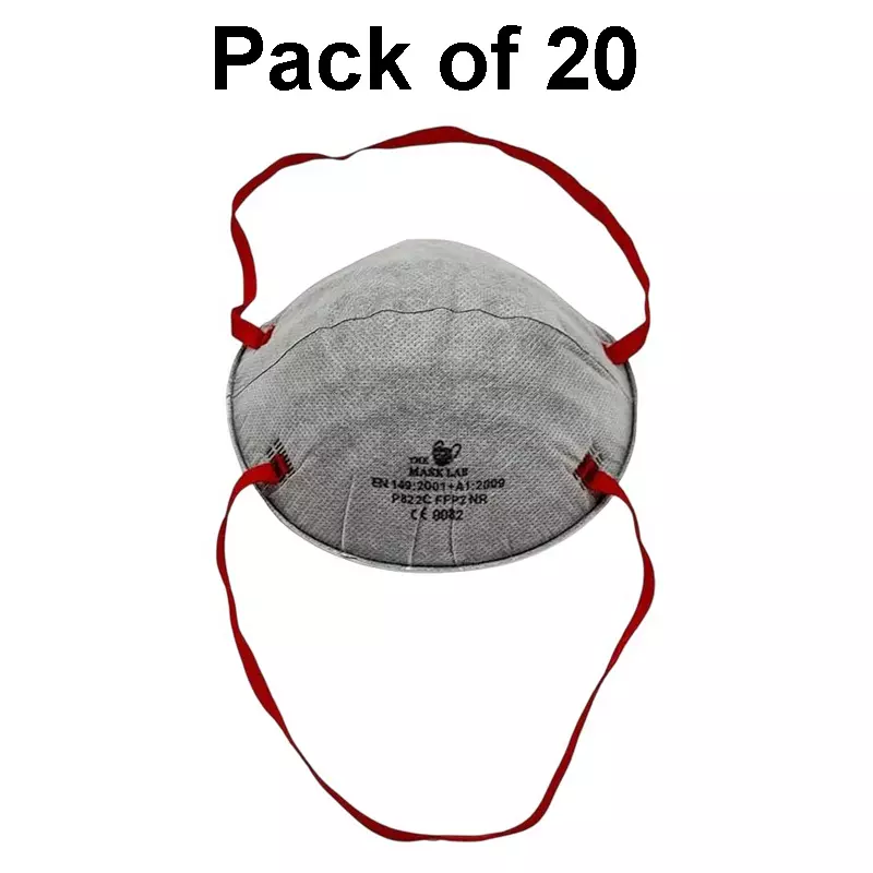 The Mask Lab FFP2 Mask Cup Grey Ergonomic Cup Design for Viral Infections, P822C (Pack of 20 Pcs)