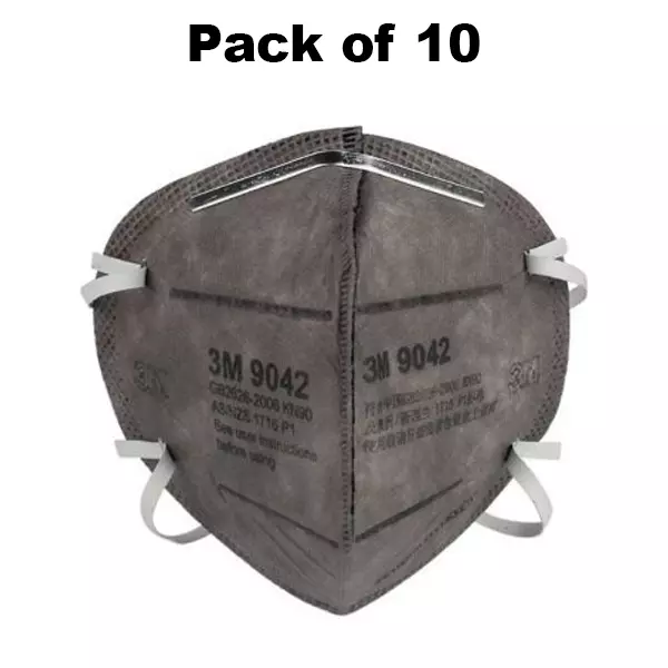 3M Universal Fit Nose Mask Cup-Shaped Small Size Grey Non-Woven for Dust Pollution Protection Use, 9042 (Pack of 10 Pcs)