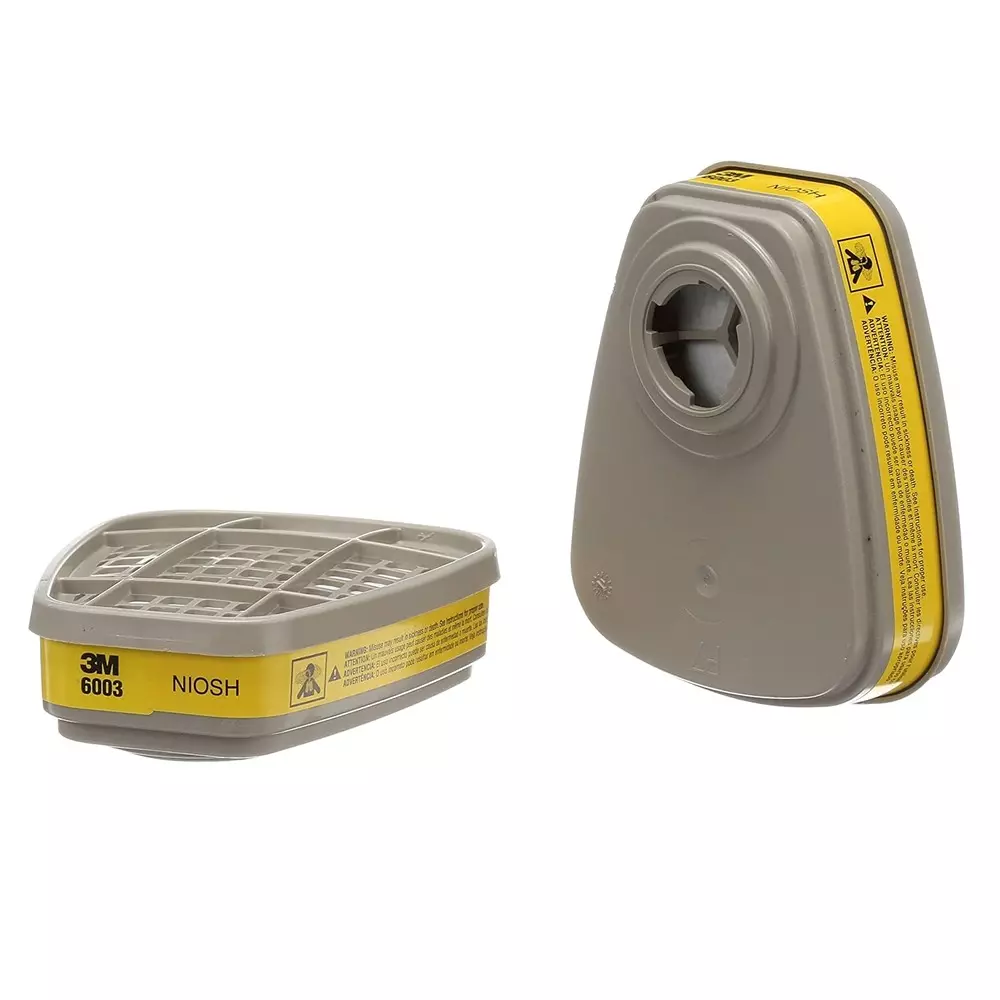 3M Organic Vapor Acid Gas Cartridge Yellow & Grey for Oil & Gas, Food Safety, 6003 (Pack of 1 Set)