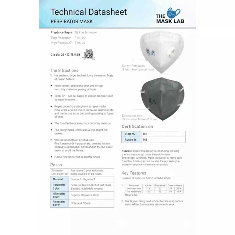 The Mask Lab Face Mask With Valve C Shape Polypropylene Head Loop Yellow for Industrial Safety & Medical Purpose, TML-02-V 30 Pcs