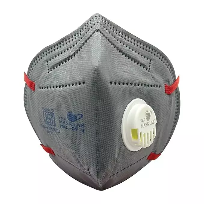 The Mask Lab Face Mask Organic Vapour With Valve C Shape Polypropylene Ear Loop Grey for Industrial Safety & Medical Purpose, TML-OV-V 30 Pcs