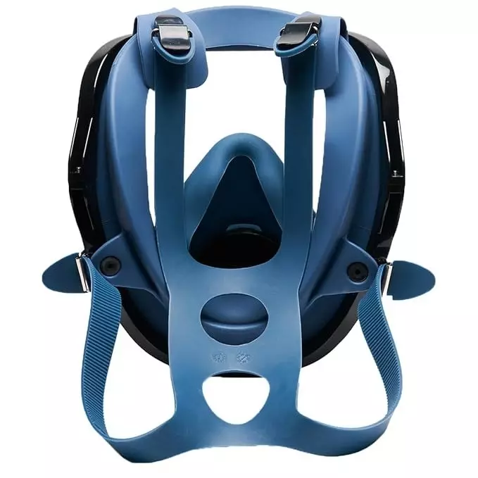 The Mask Lab Full Face Gas Mask Without Air Filters Silicone Head Loop Grey for Industrial Safety & Medical Purpose, TML-9800 1 Pc