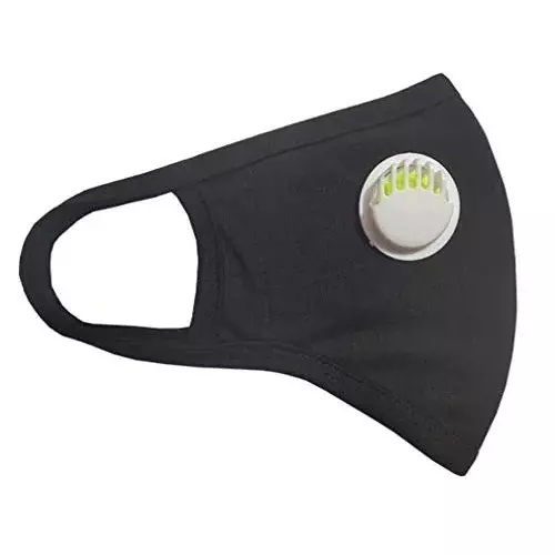 APS Face Mask with Respirator Black Color Non Printed Cotton Material for Industrial Safety and Anti Pollution, APS FM-08