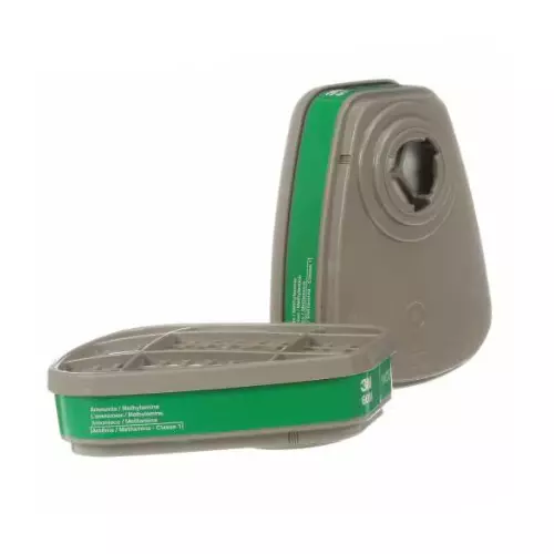 3M Ammonia & Methylamine Gas Cartridge Set Reusable Respirators for Face Mask Grey, 6004 (Pack of 5)