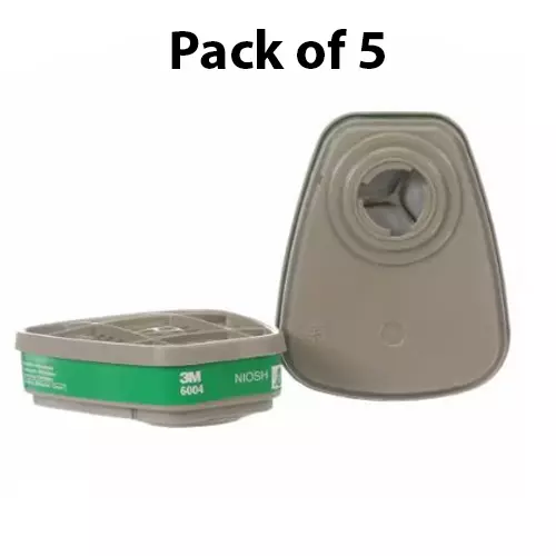 3M Ammonia & Methylamine Gas Cartridge Set Reusable Respirators for Face Mask Grey, 6004 (Pack of 5)