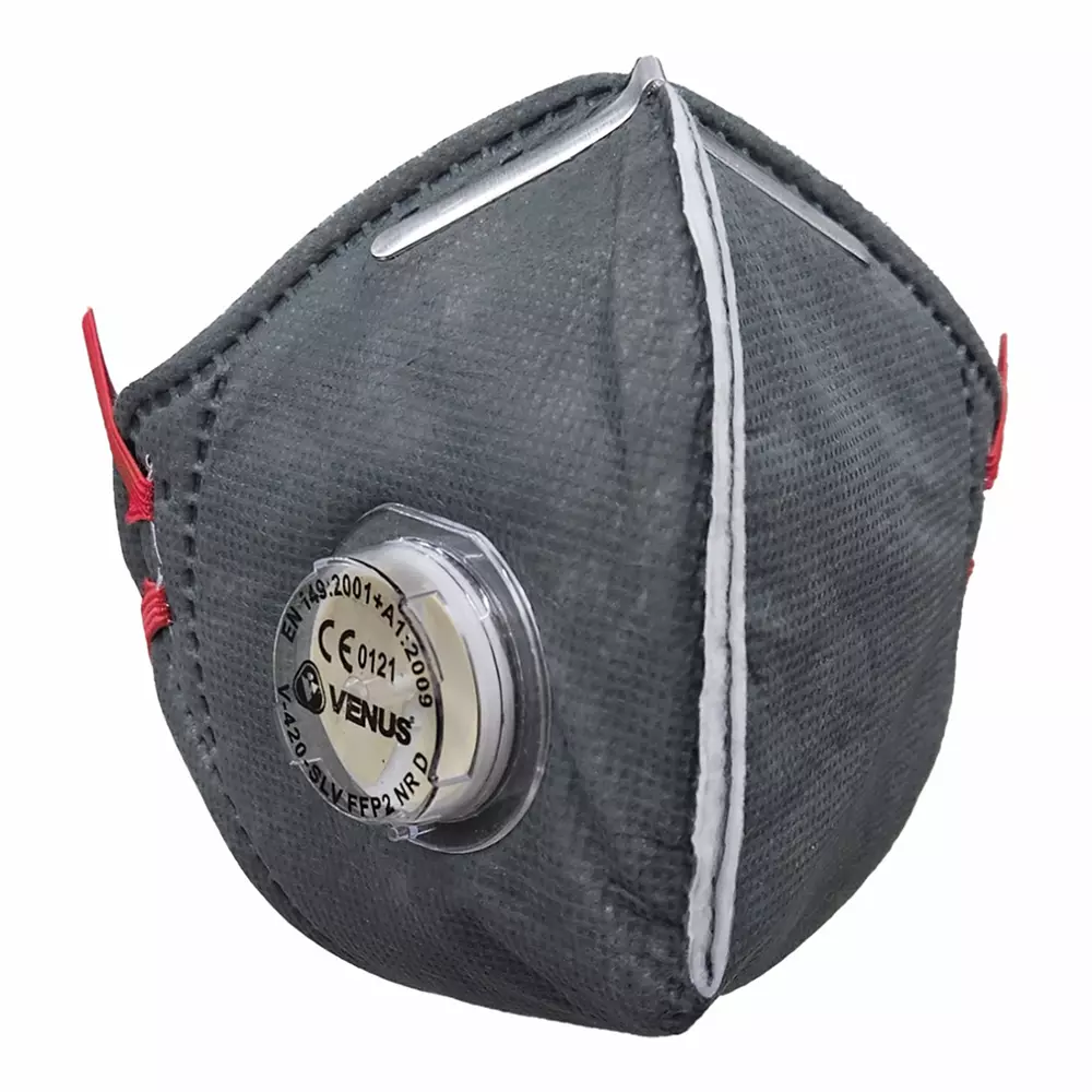 Venus V-420 SLV Fold-Flat Particulate Respirator Electrostatic PP-MB FFP2 NR D Filter Class Grey, 110497201 (Pack of 150)