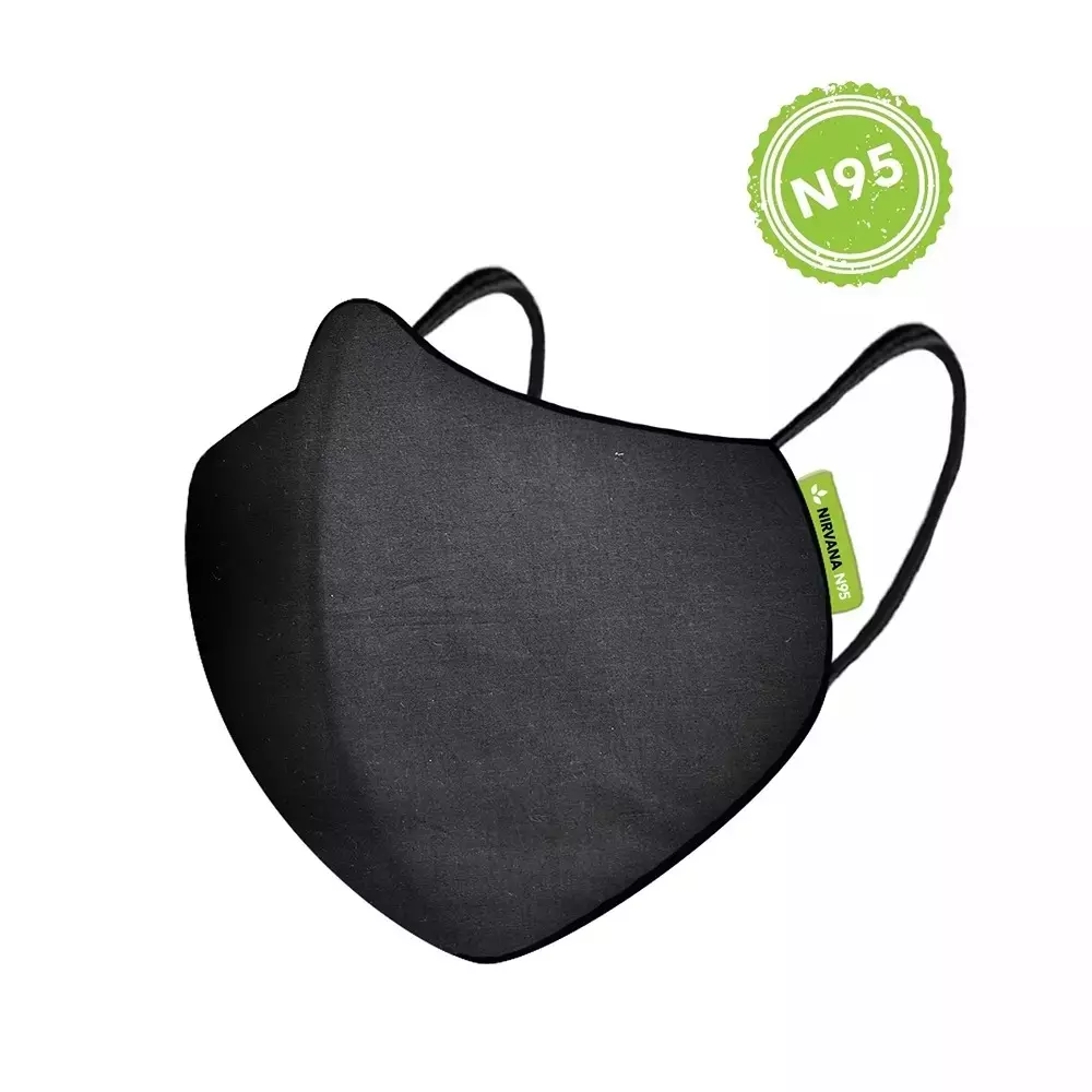 Nirvana N95 Anti-Pollution Mask Black Size Medium, NI2103 (Pack of 10 Pcs)