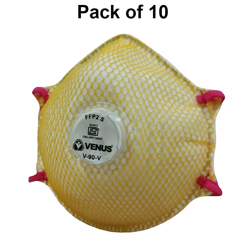 venus-convex-mesh-style-safety-face-mask-free-size-yellow-color-v-90-pack-of-10