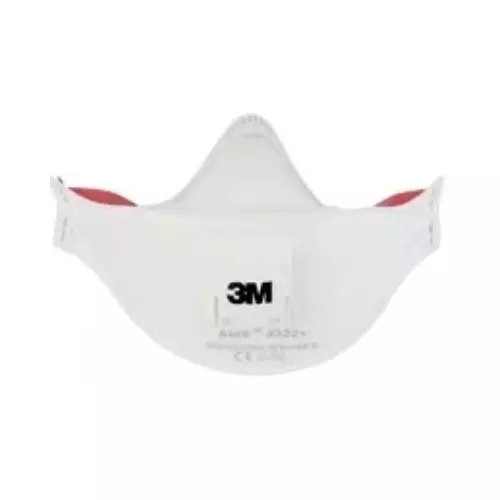 3M Respirator Face Mask Type P3 Class White Free Size, 9332A+ (Pack of 10)