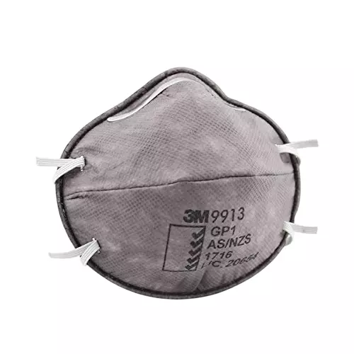3M Universal Fit Nose Mask Cup-Shaped Free Size Grey for Dust Pollution Protection Use, 9913 (Pack of 35 Pcs)