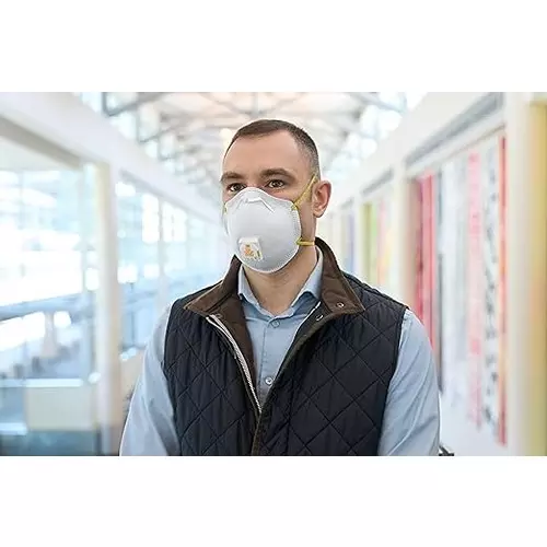3M Universal Fit Nose Mask Cup-Shaped Standard Size White Braided Elastic for Dust Pollution Protection Use, 8511 (Pack of 25 Pcs)