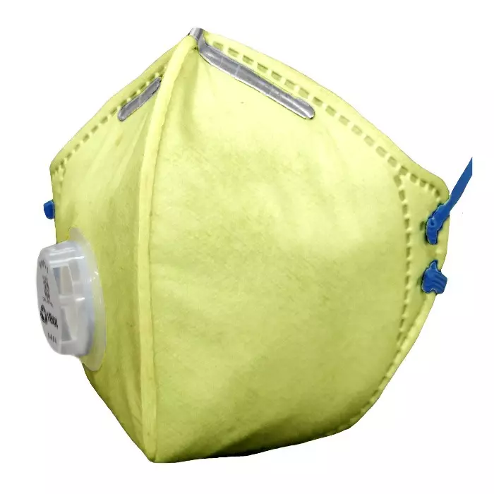 Venus FFP1-S Universal Fit Nose Mask with Volv Embedded Aluminium Nose Clip C-Shaped Yellow for Pollution Dust Protection Use, V-410 (Pack of 100 Pcs)