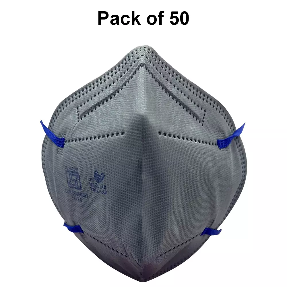 The Mask Lab Face Mask C Shape Polypropylene Head Loop Grey for Industrial Safety & Medical Purpose, TML-02 50 Pcs