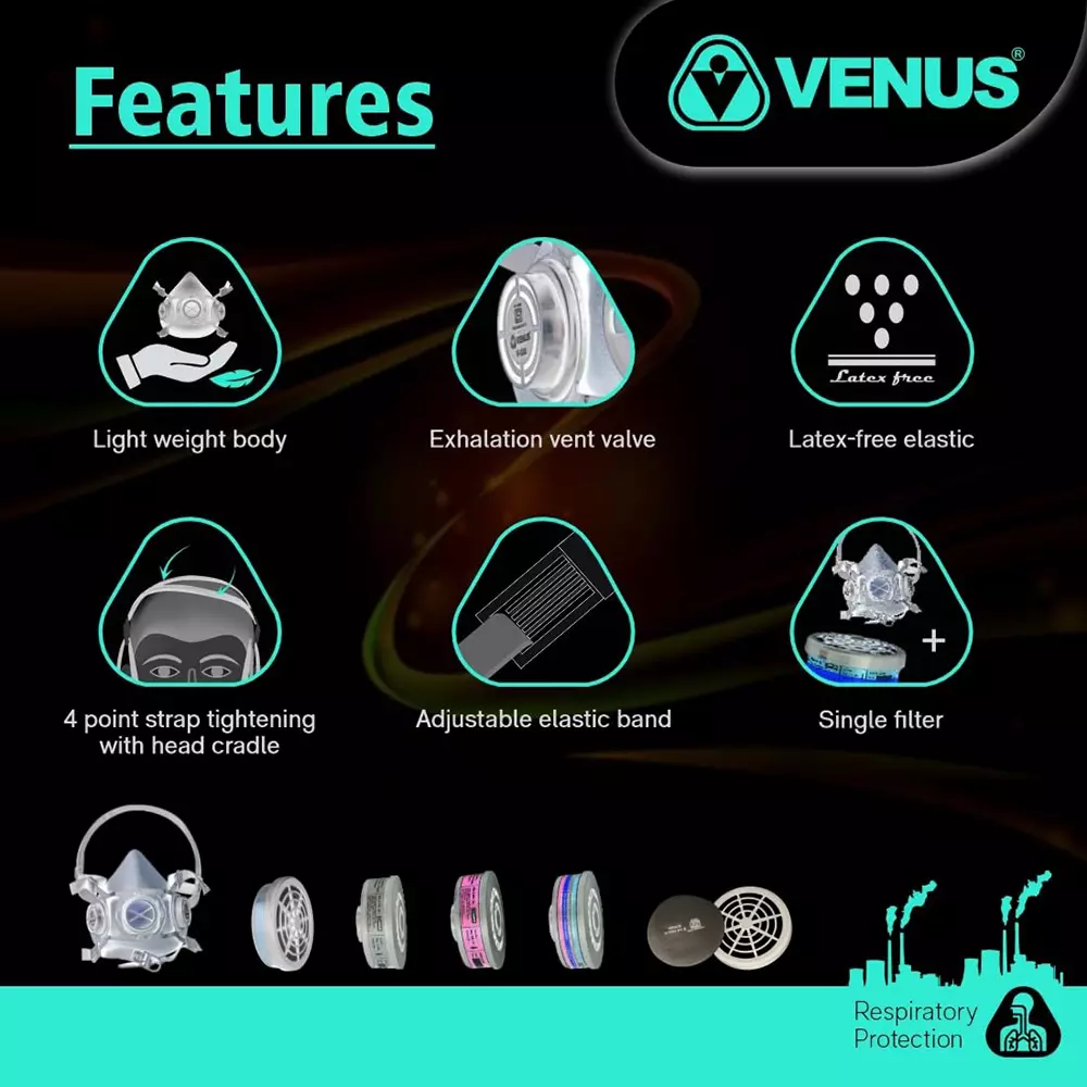 venus-reusable-half-face-mask-compatible-with-venus-single-v-7500-filters-free-size-grey-color-v-500-pack-of-2