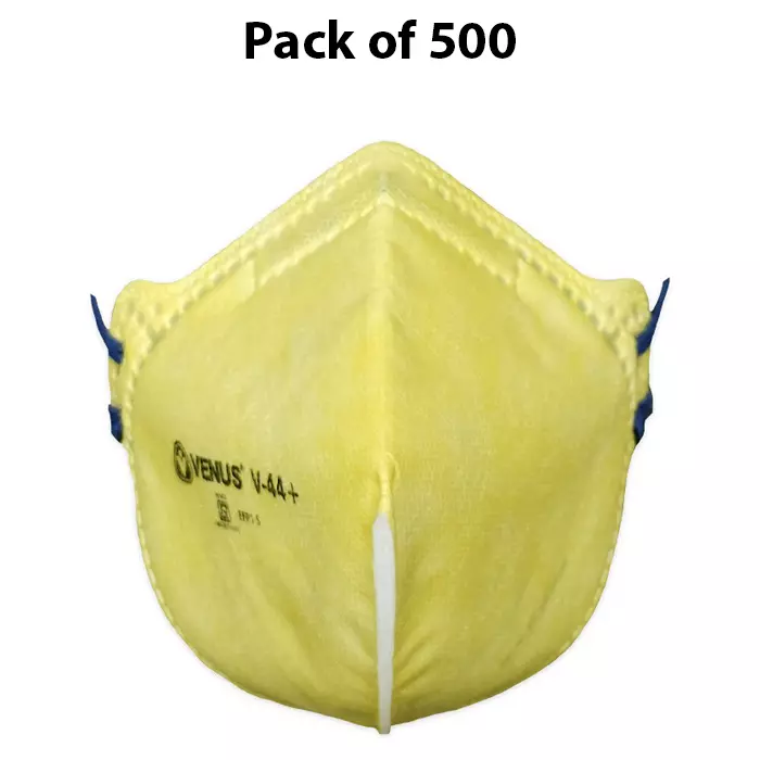 Venus V-44+ Fold-Flat Particulate Respirator Electrostatic PP-MB FFP1 S Filter Class Yellow, 110498001 (Pack of 500)