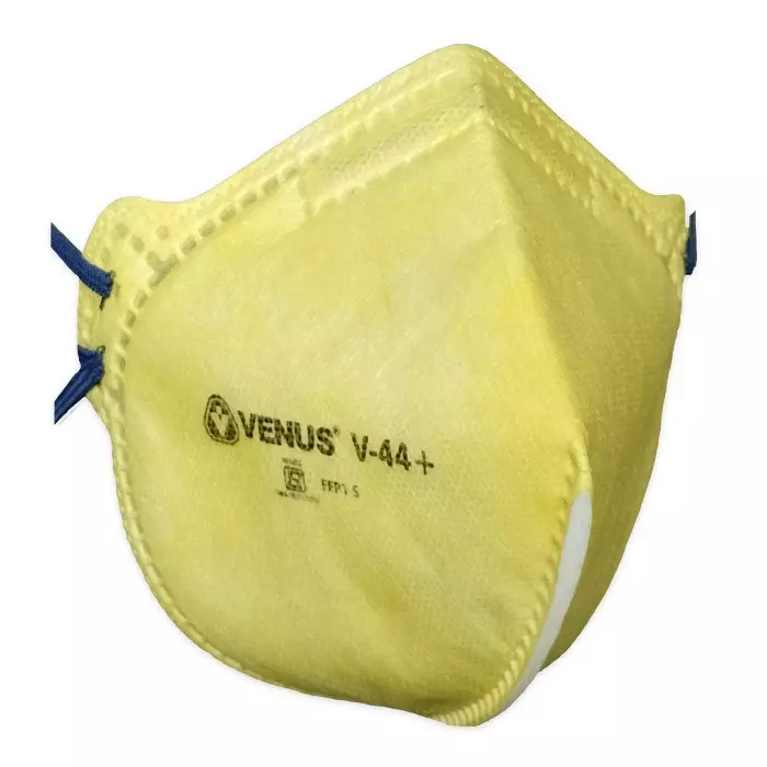 Venus V-44+ Fold-Flat Particulate Respirator Electrostatic PP-MB FFP1 S Filter Class Yellow, 110498001 (Pack of 500)