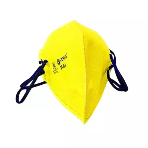 Venus Safety Mask Yellow C Style Fold Multi Layers, V 44 (Pack of 5 Pcs)