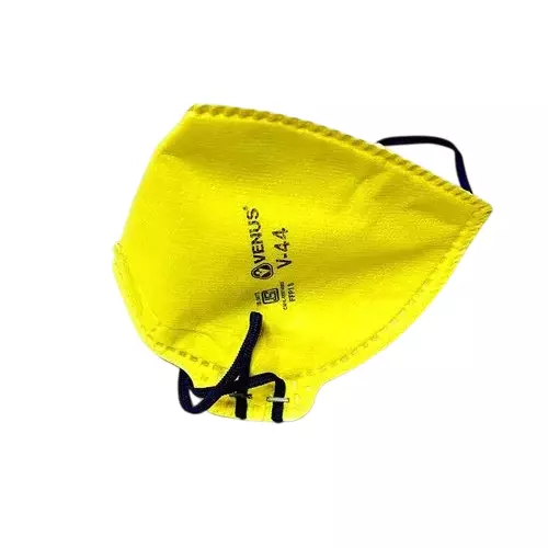 Venus Safety Mask Yellow C Style Fold Multi Layers, V 44 (Pack of 5 Pcs)