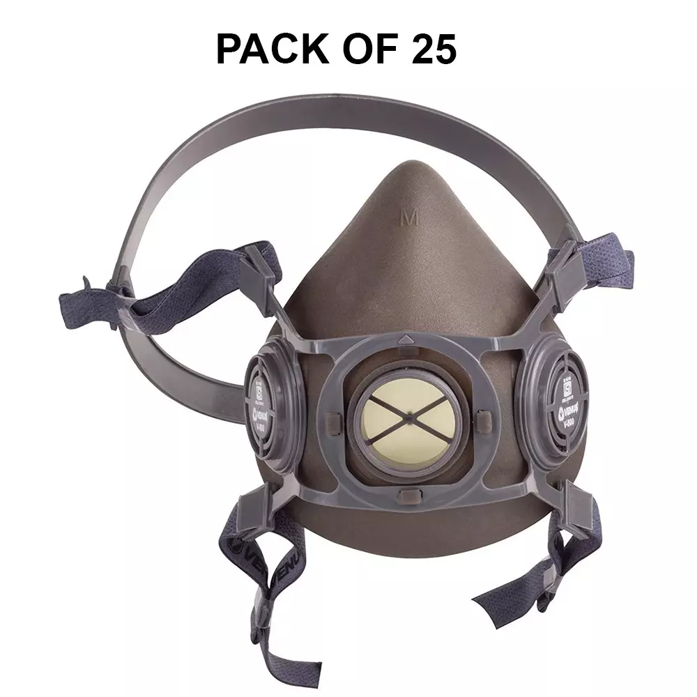 Venus Respirator Mask without Cartridge Grey for Ships & Sewage Use, V-500 (Pack of 25 Pcs)