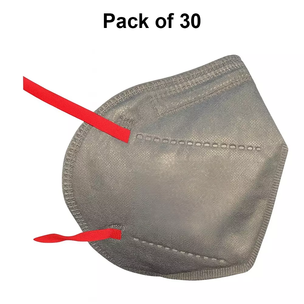 The Mask Lab Face Mask With Valve C Shape Polypropylene Head Loop Grey for Industrial Safety & Medical Purpose, TML-03-V 30 Pcs