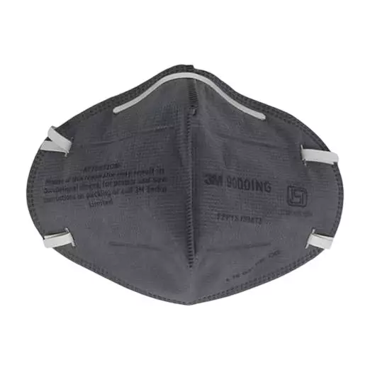 3M Anti Pollution Flatfold Respiratior Mask N 95 Cup Shape Polypropylene Grey, 9000ING (Pack of 25 Pcs)