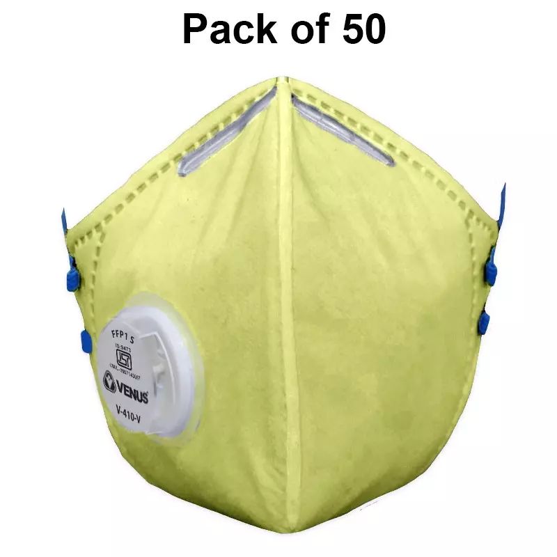 venus-fold-flat-safety-face-mask-free-size-yellow-color-v-410-pack-of-50