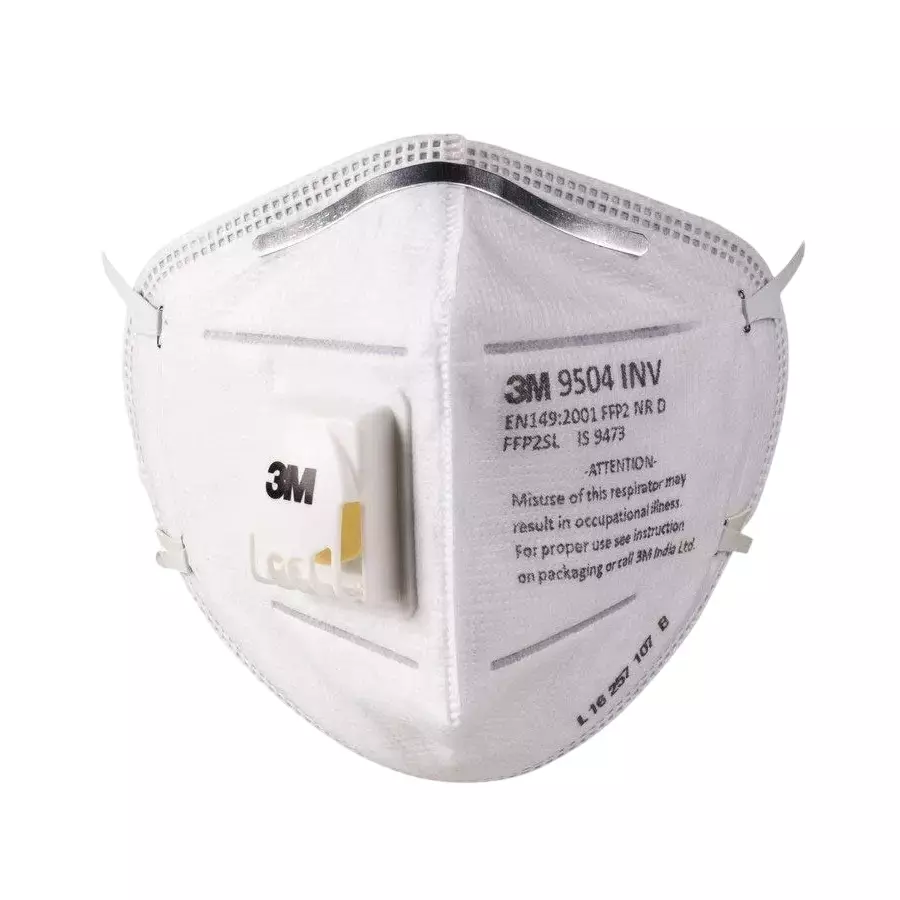 3M Particulate Respirator with Valve FFP2 Filter Class White, 9504INV FFP2 (Pack of 50)