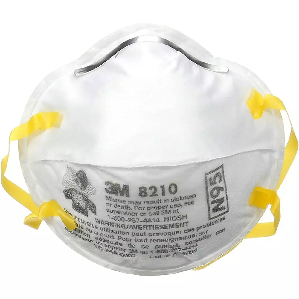 3M Universal Fit Nose Mask Cup-Shaped Free Size White for Dust Pollution Protection Use, 8210 (Pack of 120 Pcs)