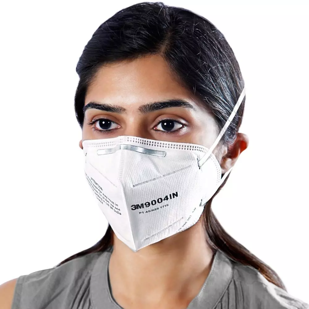 3M Universal Fit Nose Mask Cup-Shaped Free Size White for Dust Pollution Protection Use, 9004 IN (Pack of 25 Pcs)