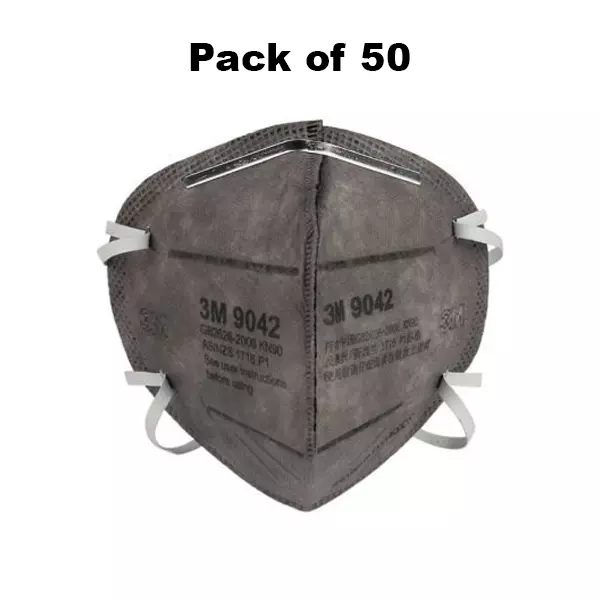 3M Universal Fit Nose Mask Cup-Shaped Small Size Grey Non-Woven for Dust Pollution Protection Use, 9042 (Pack of 50 Pcs)