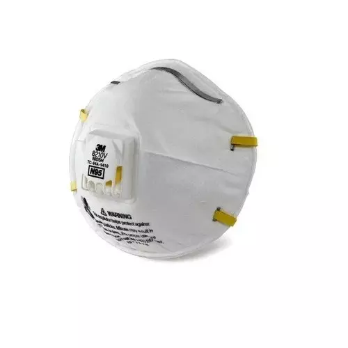3M Universal Fit N-95 Nose Mask with Volv Cup-Shaped Standard Size White Polyisoprene for Dust Pollution Protection Use, 8210 (Pack of 1 Pcs)