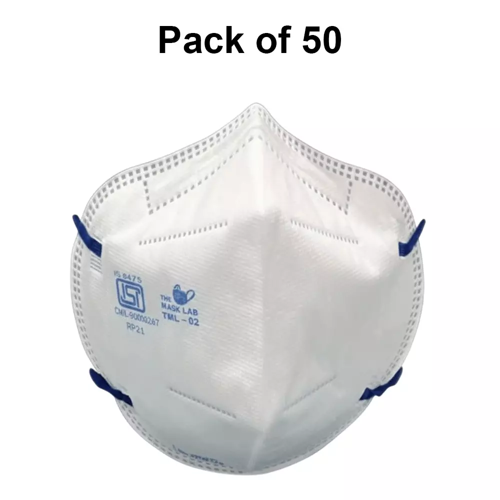 The Mask Lab Face Mask C Shape Polypropylene Head Loop White for Industrial Safety & Medical Purpose, TML-02 50 Pcs