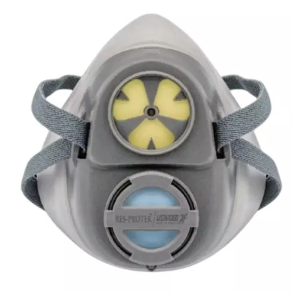 Udyogi Reusable Single Half Face Mask without Cartridge Grey Thermoplastic for Multiple Uses, Res-Protek 4200 (Pack of 5 Pcs)