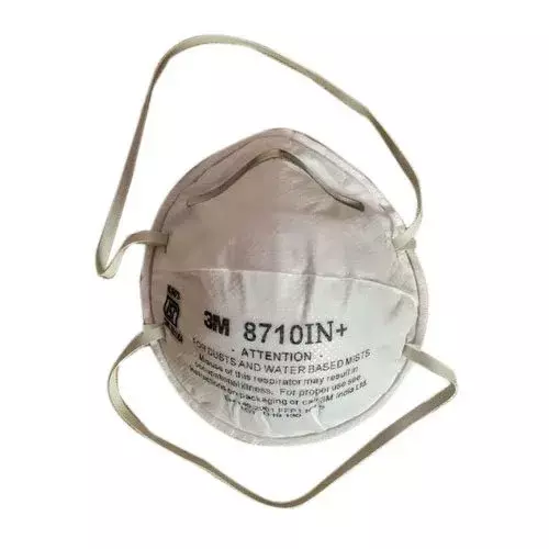 3M Universal Fit Nose Mask Cup-Shaped Free Size White for Dust Pollution Protection Use, 8710 IN Plus (Pack of 50 Pcs)