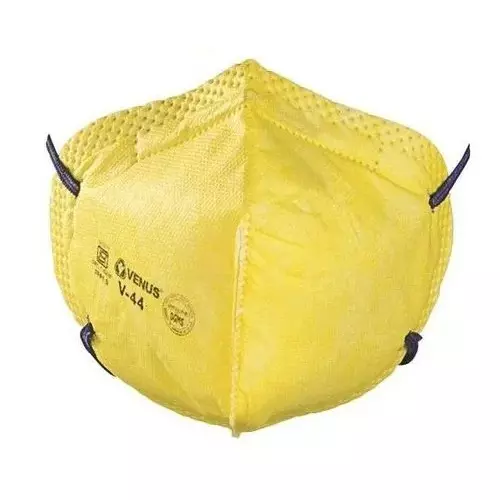 Venus FFP1 S Universal Fit Nose Mask Flat Fold C-Shaped Yellow for Pollution Dust Protection Use, V-44 (Pack of 50 Pcs)